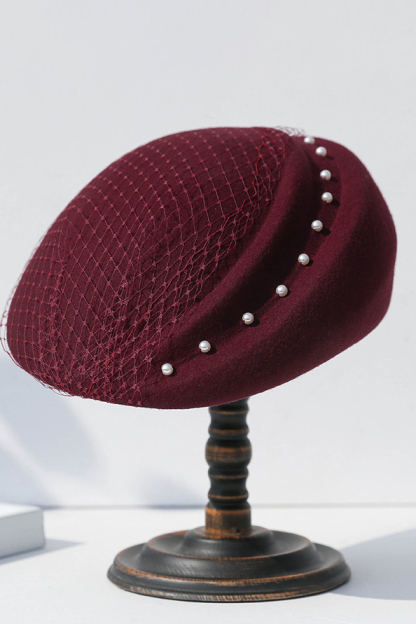 Weeding Wool Beret Mesh Hats for Women 