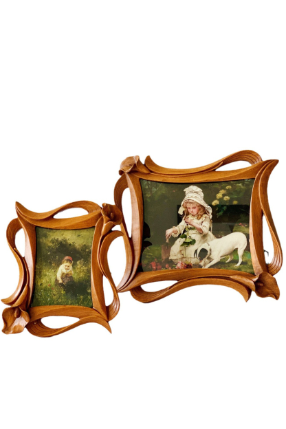 Lily Flower Stage Photo Frame Retro Home Art Frame Hanging Painting