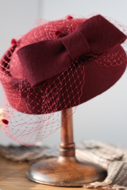 Women's British Style Pillbox Church Derby Wedding Winter