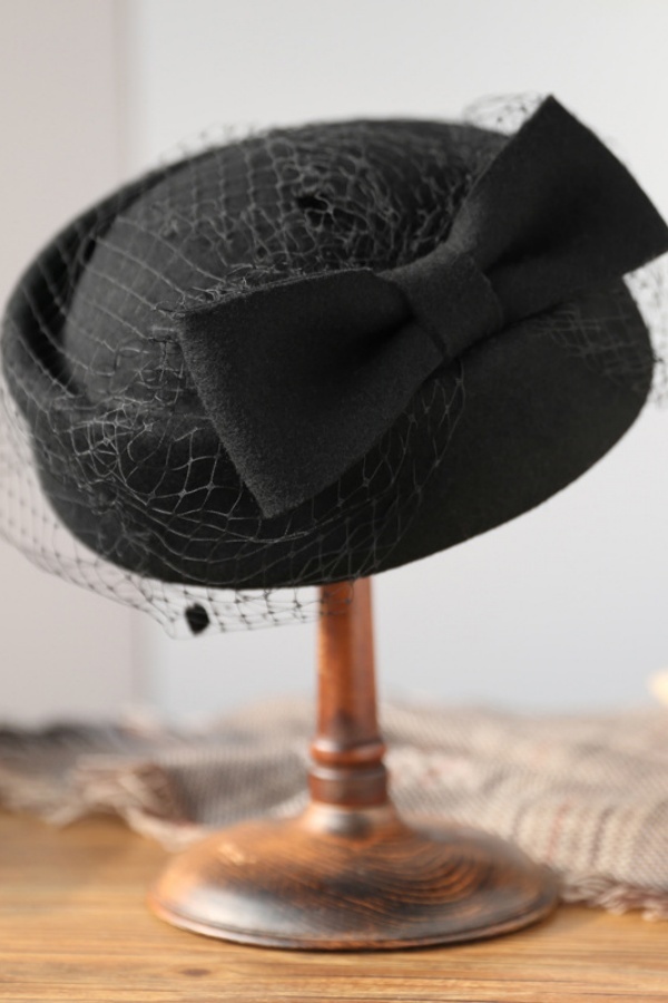 Women's British Style Pillbox Church Derby Wedding Winter