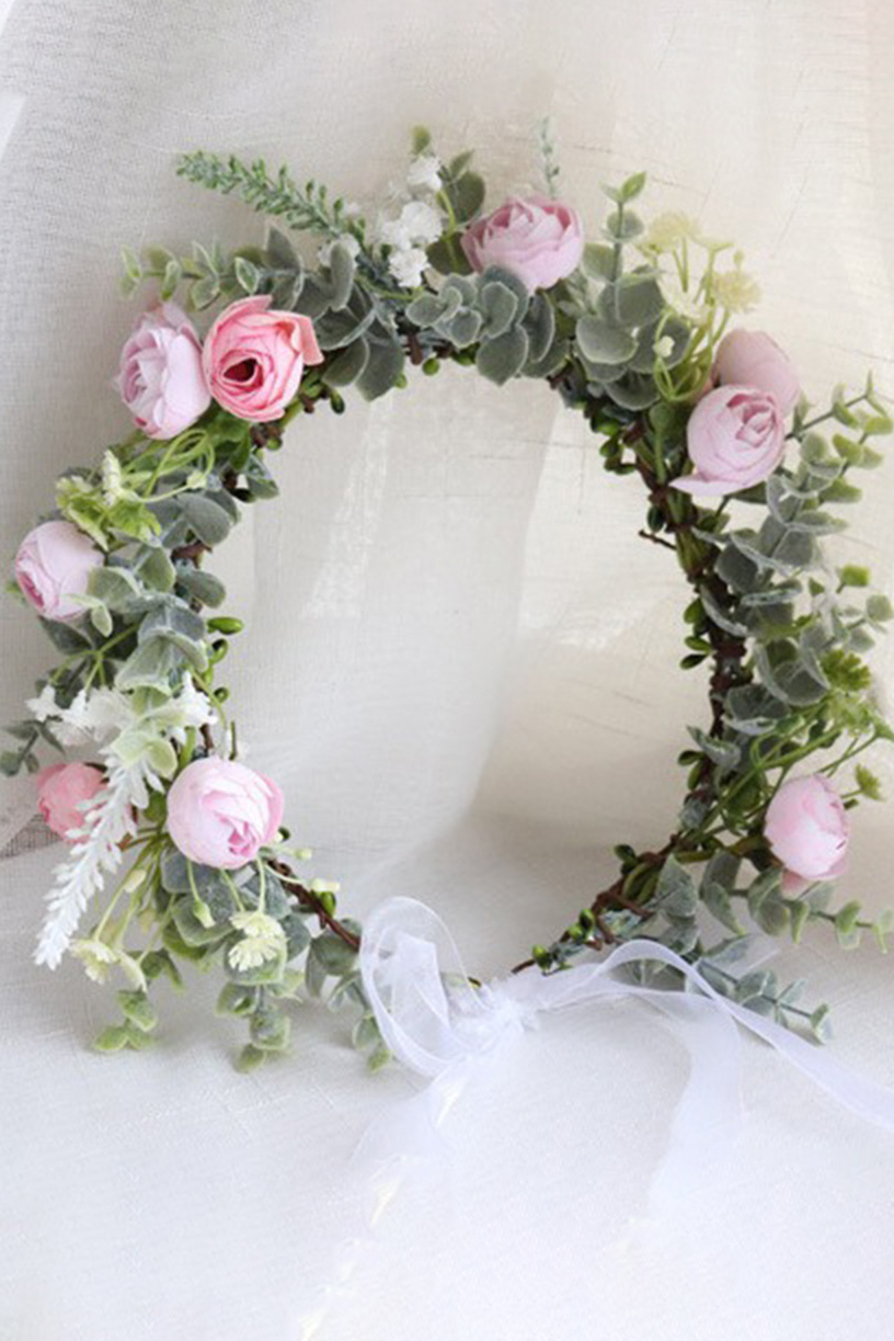 Rose Flower Crown Leaves Classic Headband Fairy for Bridal