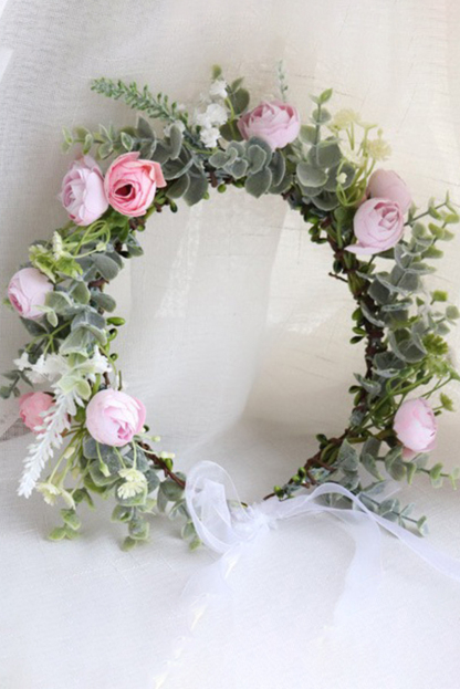 Rose Flower Crown Leaves Classic Headband Fairy for Bridal 