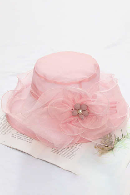 Women's Organza Church Derby Hat Bridal 3D Floral Tea Party