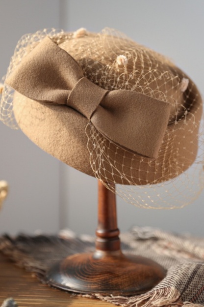 Women's British Style Pillbox Church Derby Wedding Winter