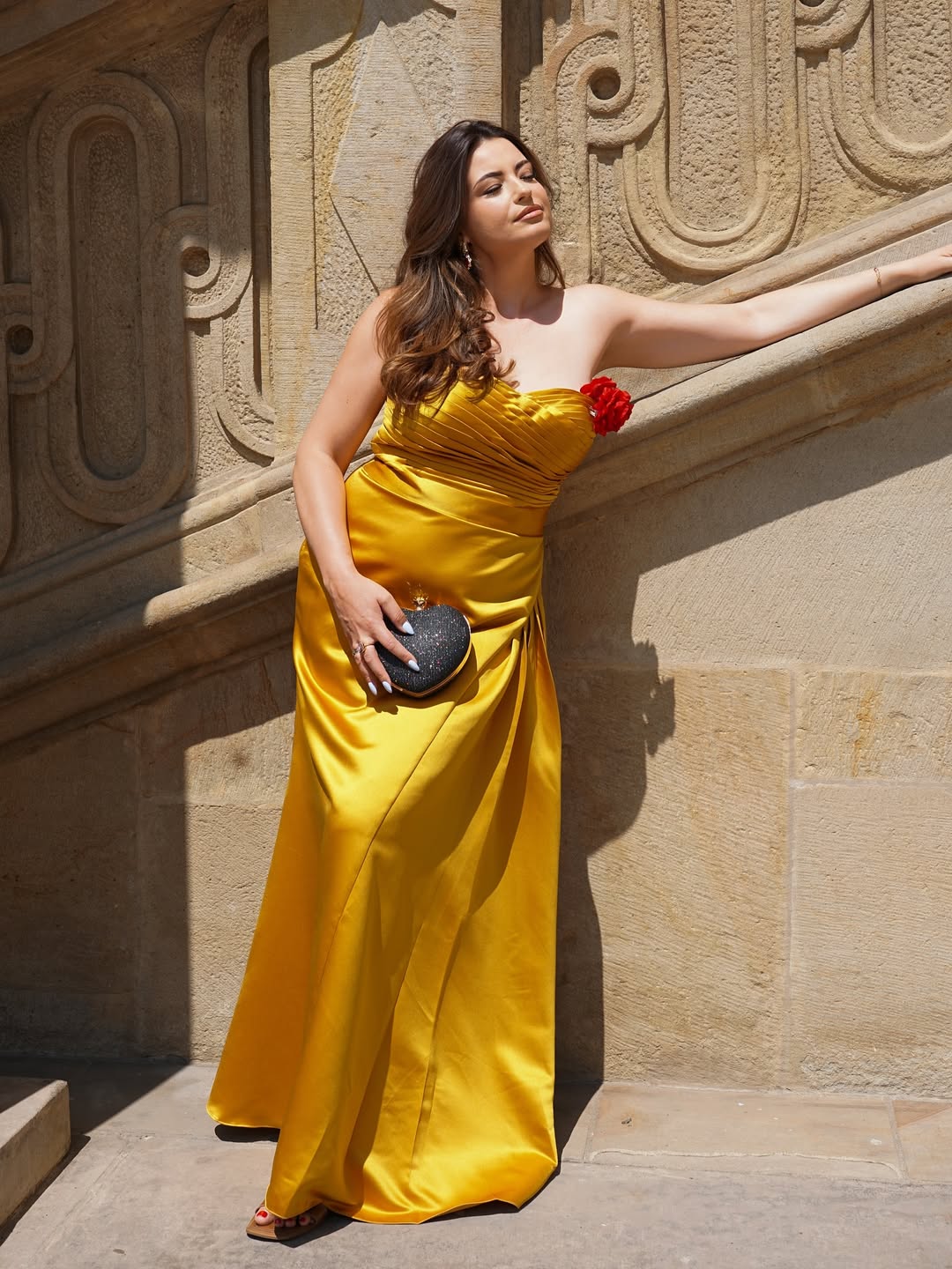 Elegant Formal Red Maxi Prom Dress Strapless Evening Gown