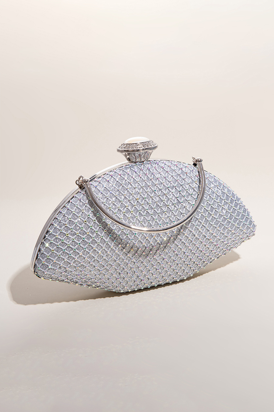 Pink Metallic Evening Clutch Bag