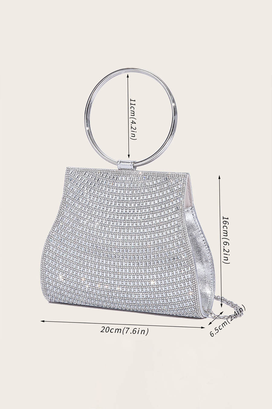 Golden Metal Ring-Handled Bag