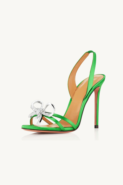 Prom Party High Heels Rhinestone Bowknot Sandals 10cm