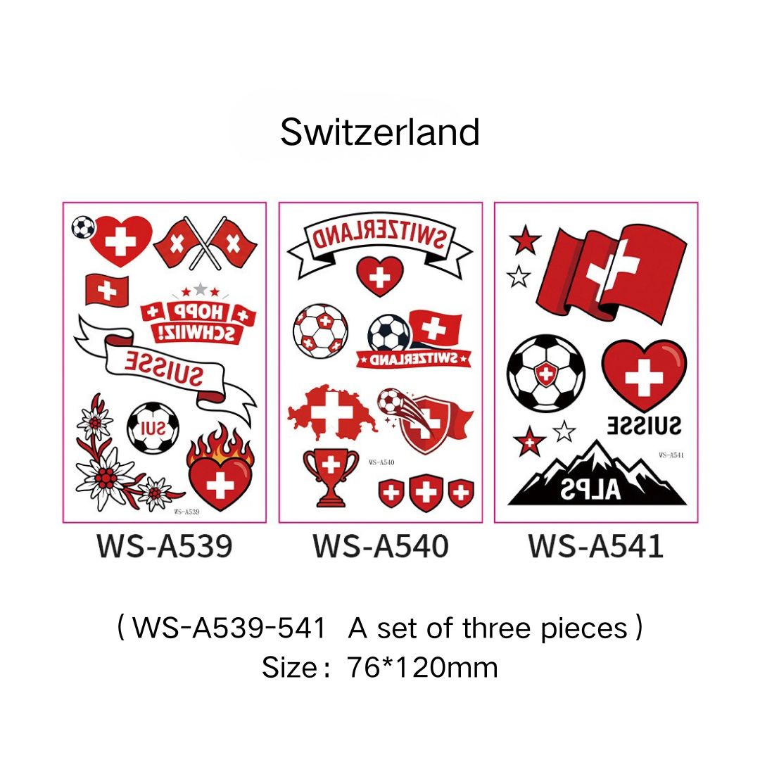 World Cup Flag Face Tattoos – Fan Sports Face Stickers for Football Matches & Events