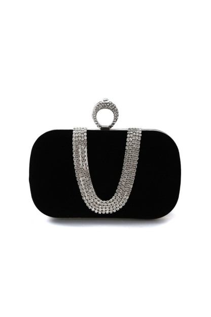 Women's Handbag U-Shaped Pure Handmade Diamond Chain Banquet Bag