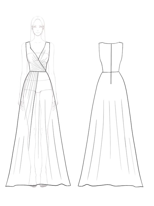 Red A-Line Party Cocktail Dress Sleeveless Floor-Length Satin High Slit Gown