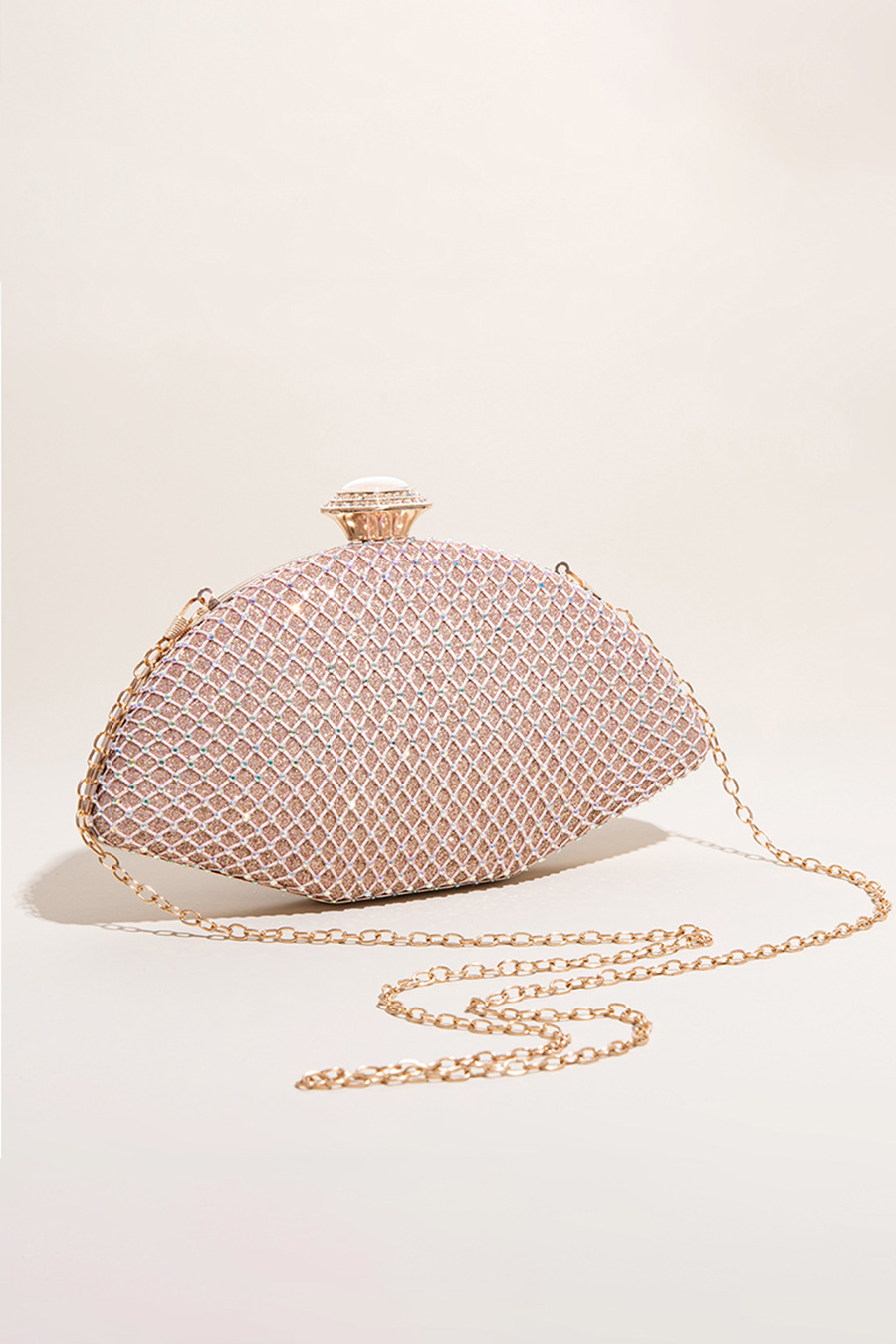 Pink Metallic Evening Clutch Bag