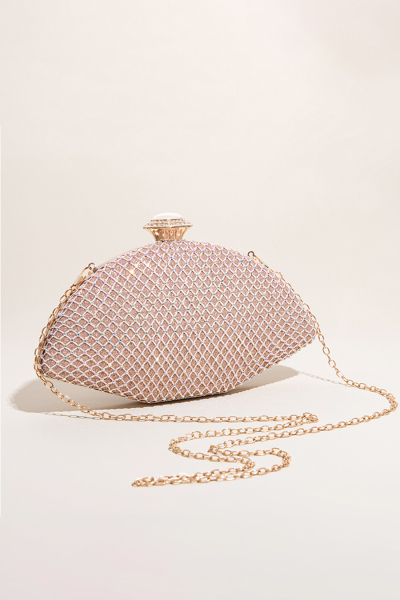 Pink Metallic Evening Clutch Bag