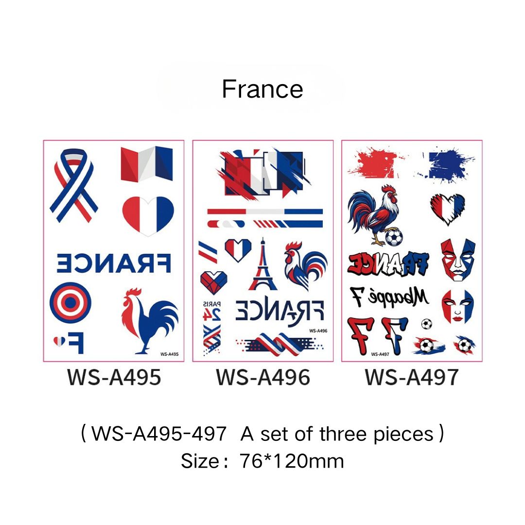 World Cup Flag Face Tattoos – Fan Sports Face Stickers for Football Matches & Events