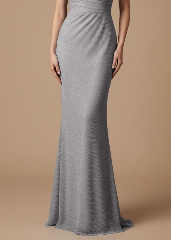 Evening Prom Light Blue Gown One Shoulder Glitter Pleated Maxi Dress