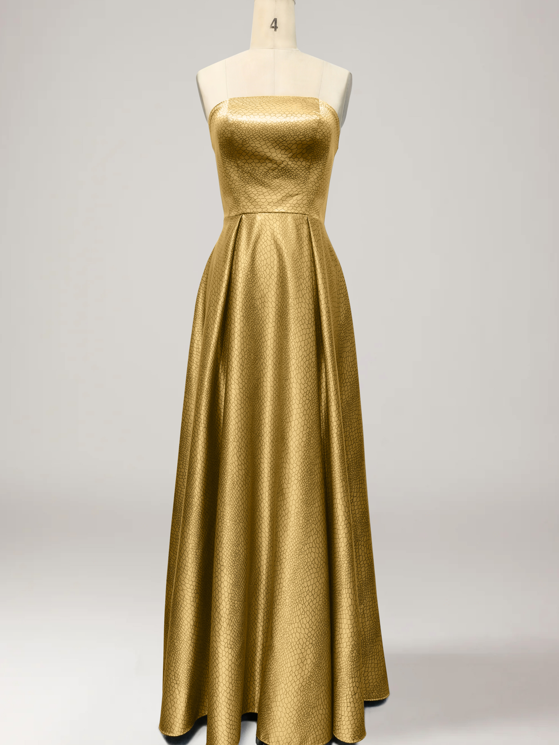 Evening Formal Gown Elegant Maxi Prom Dress Gold Ball Gown Dress