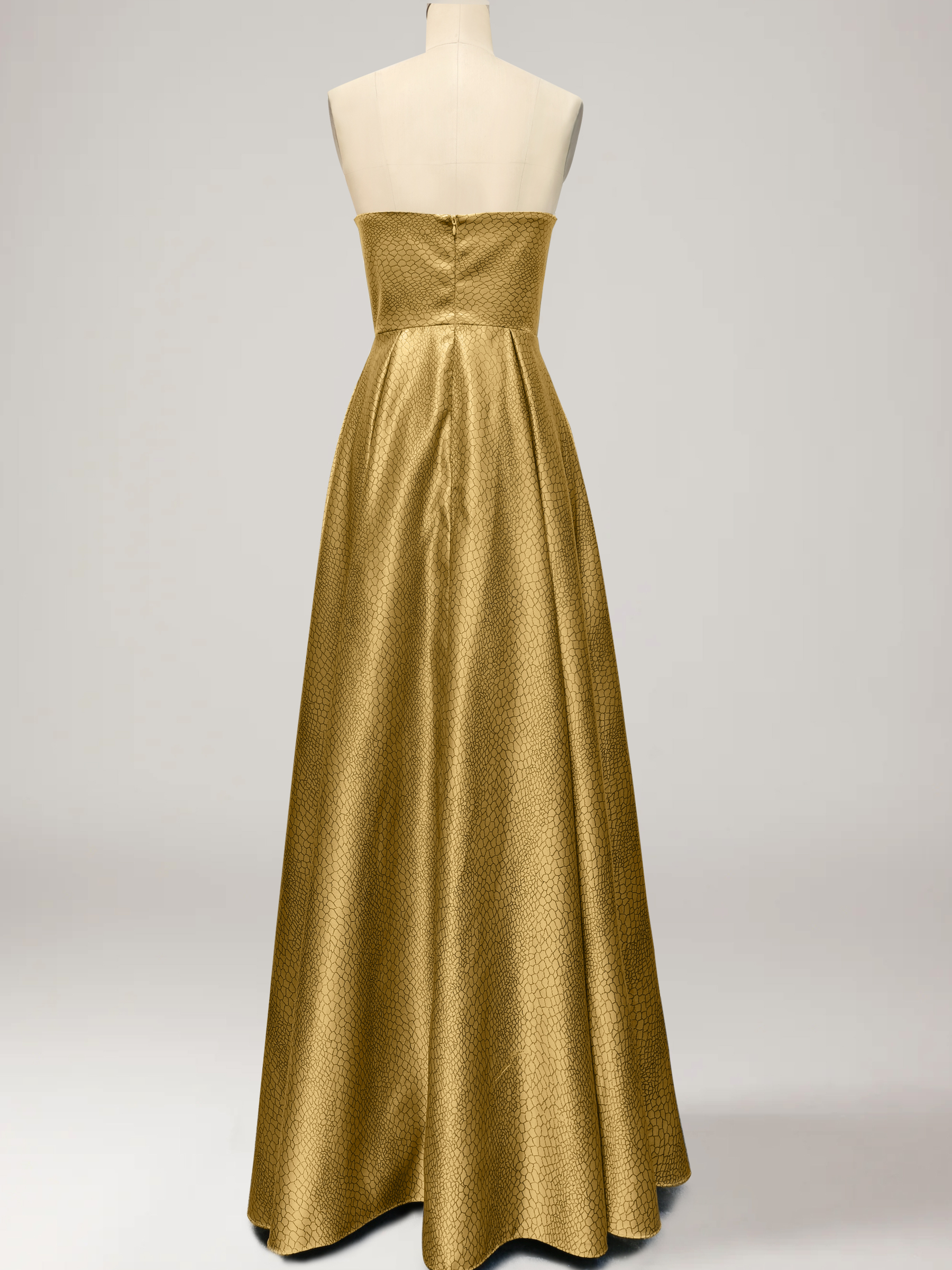 Evening Formal Gown Elegant Maxi Prom Dress Gold Ball Gown Dress