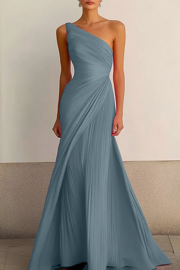 Formal Party Prom Dress One Shoulder Maxi Dress