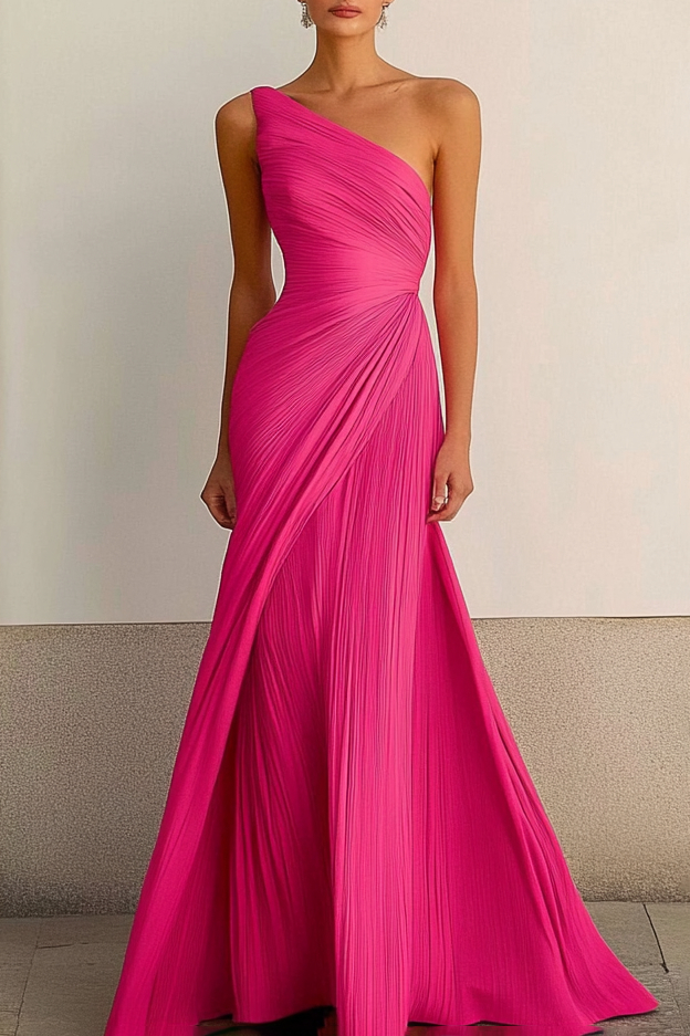 Formal Party Prom Dress One Shoulder Maxi Dress