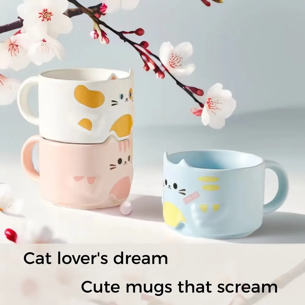 Stackable Cat Mugs, Ceramic, 10oz / 300ml, 10 oz, ceramic - view 13