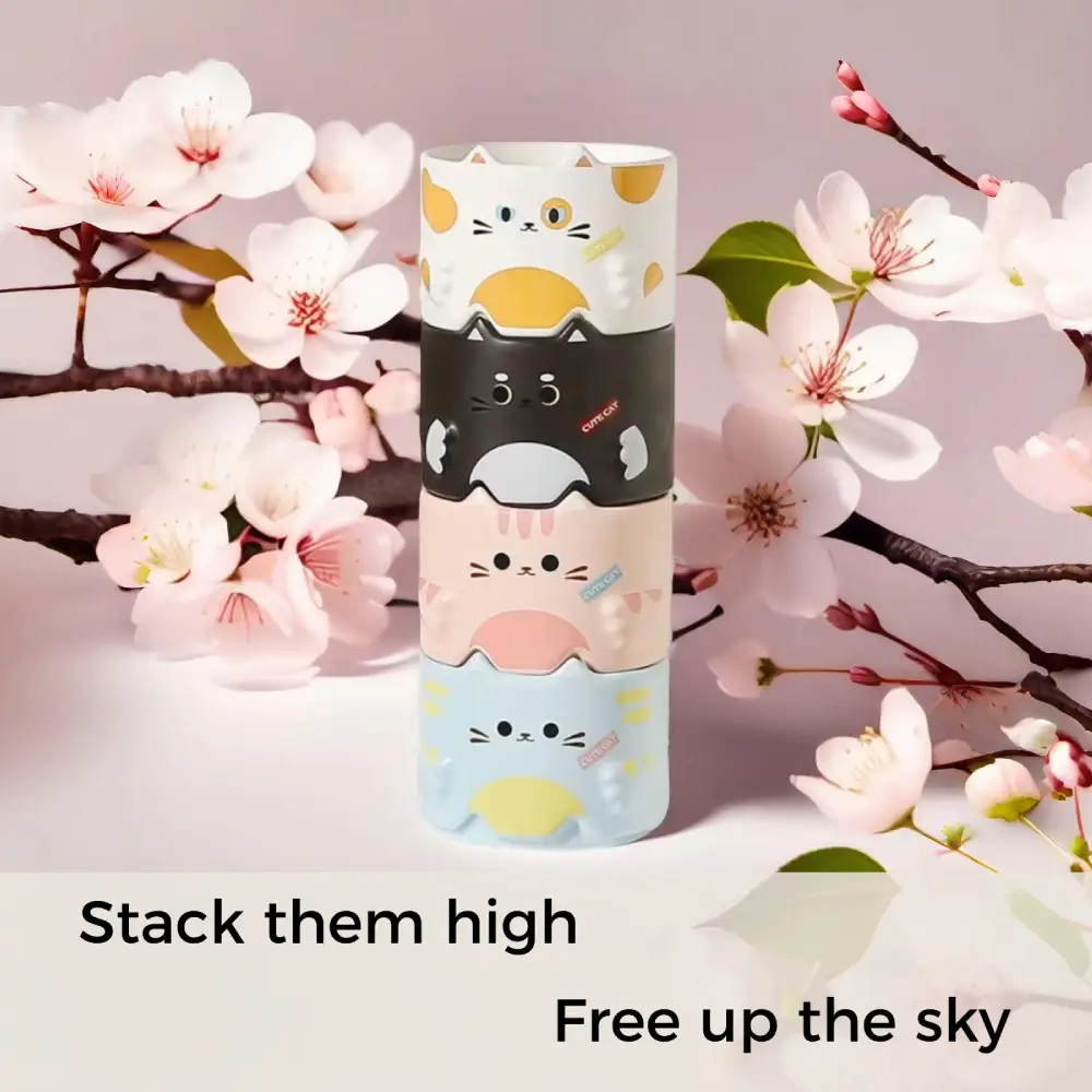 Stackable Cat Mugs, Ceramic, 10oz / 300ml, 10 oz, ceramic - view 12
