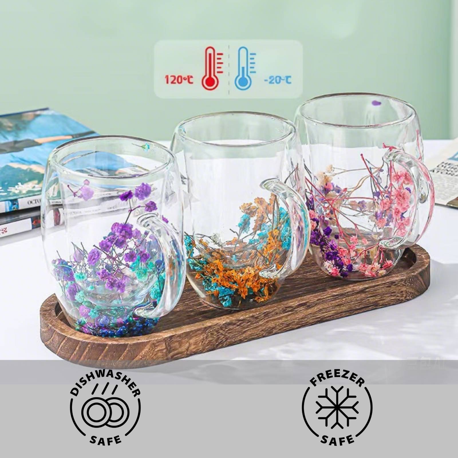 flower drinking glasses