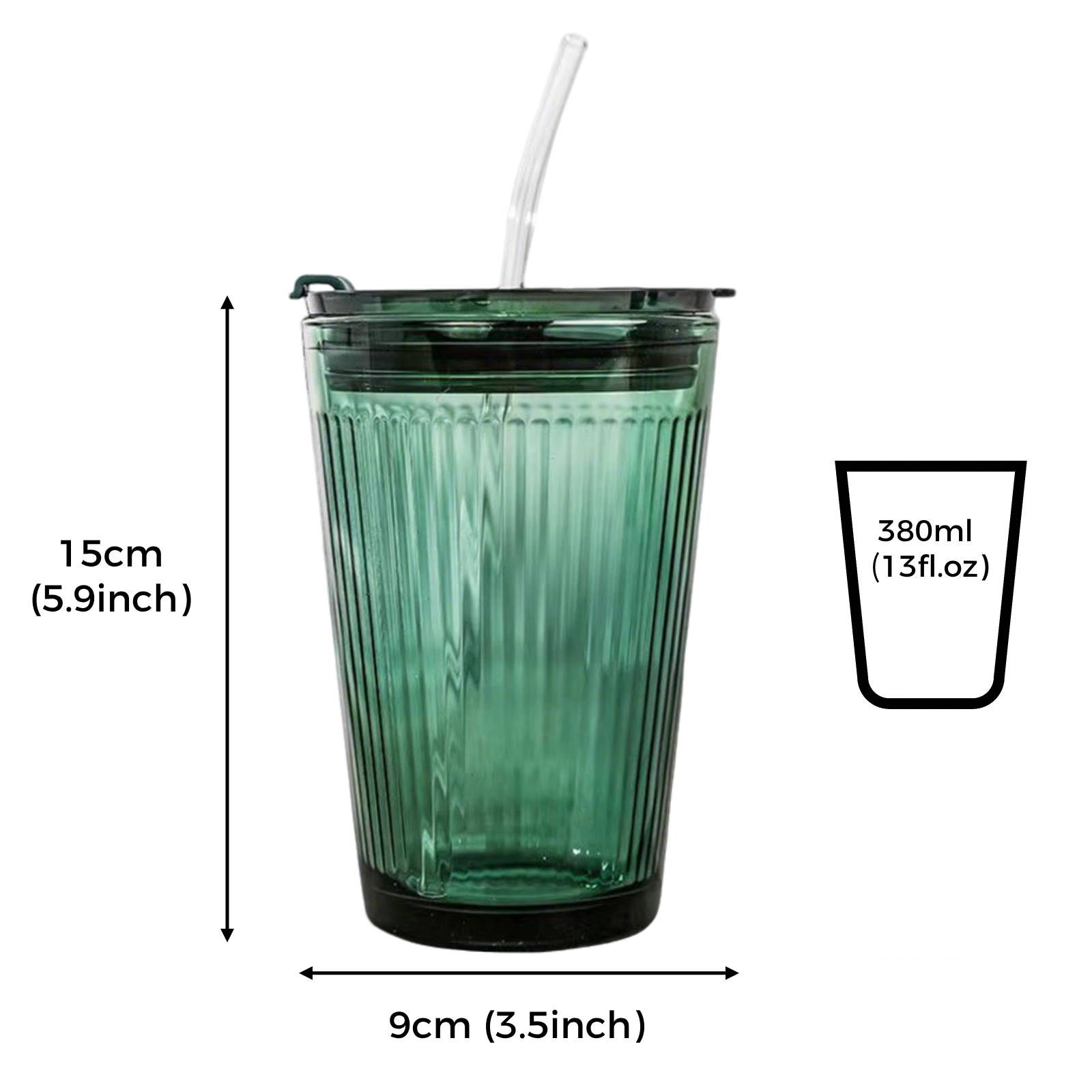 glass cup with straw
