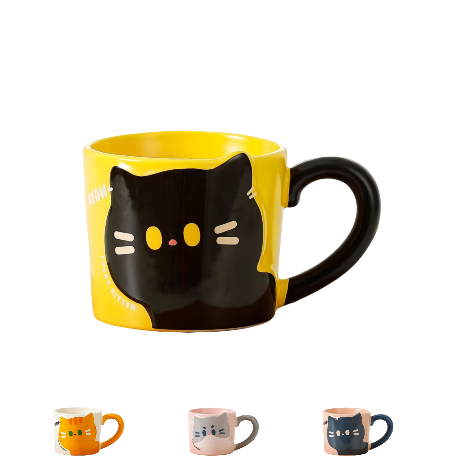 Cat Coffee Mug - 10 oz, Ceramic