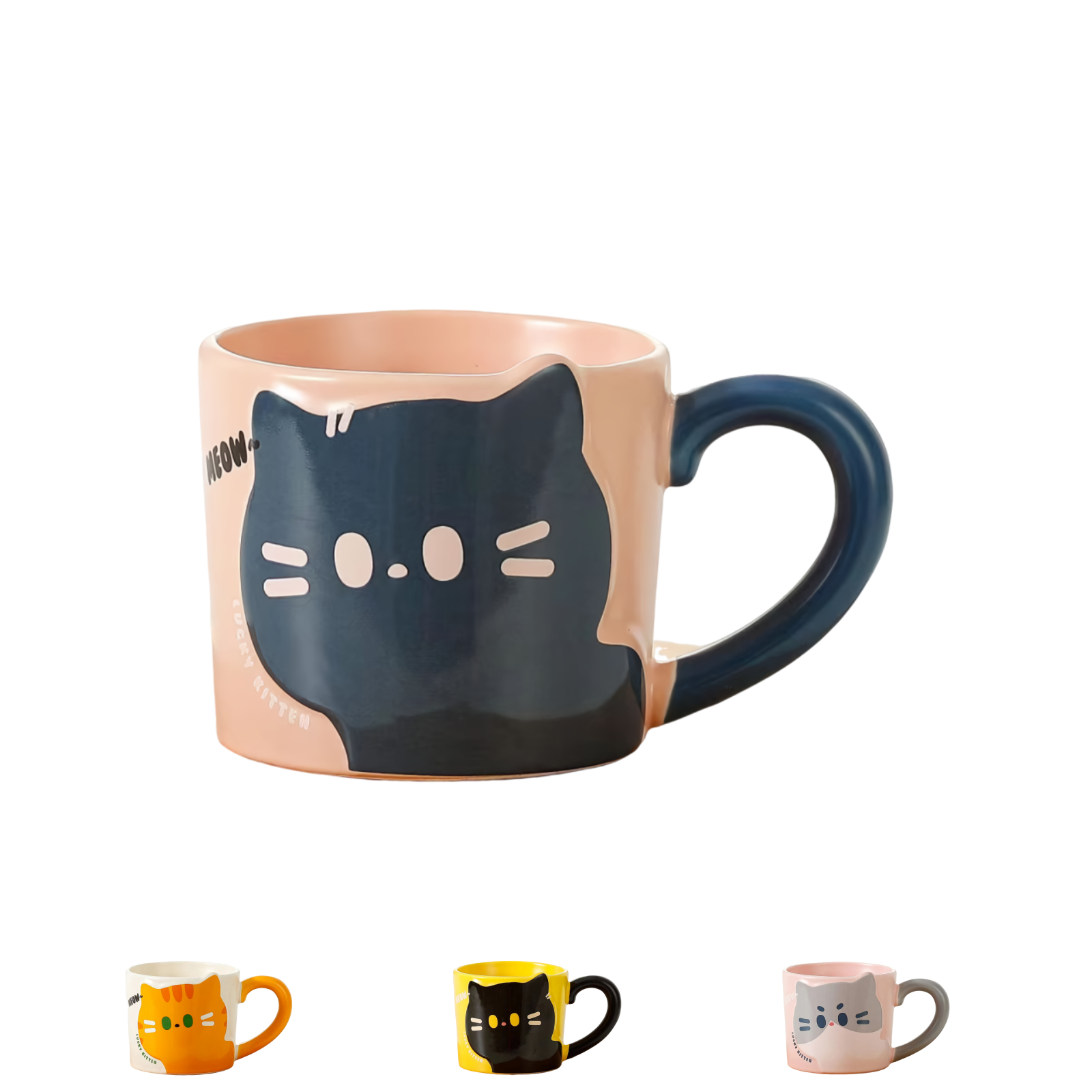 Cat Coffee Mug - 10 oz, Ceramic