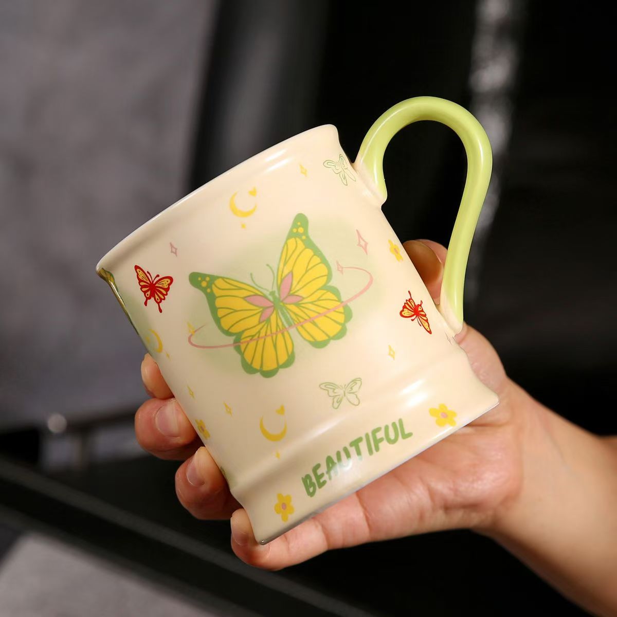 butterfly ceramic mug