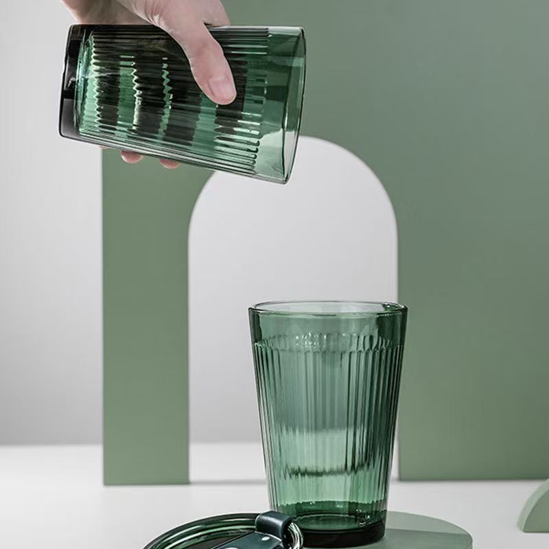 glass cup with glass straw