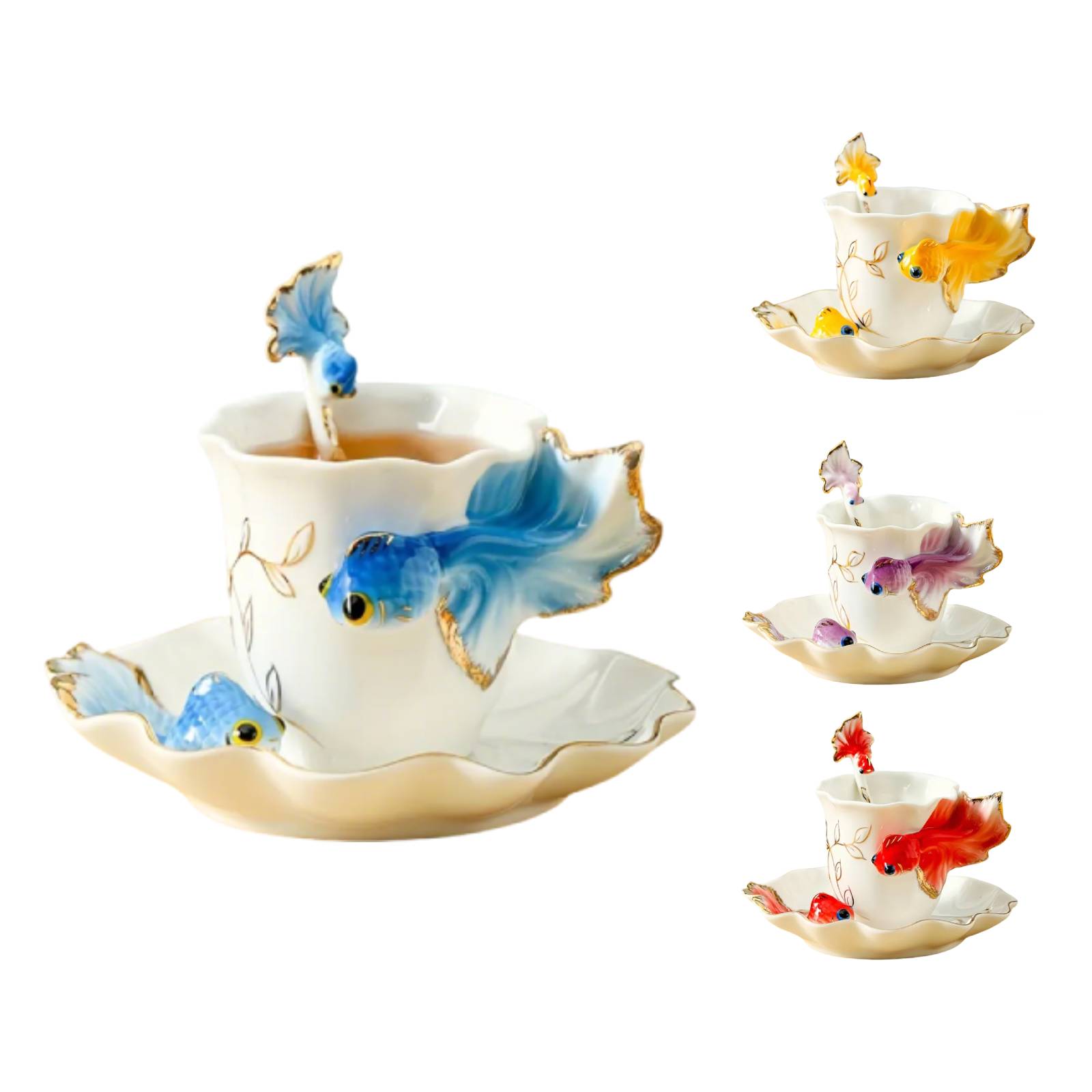 Fish Mugs Ceramic 6 oz - Stylish & Durable Coffee Cup