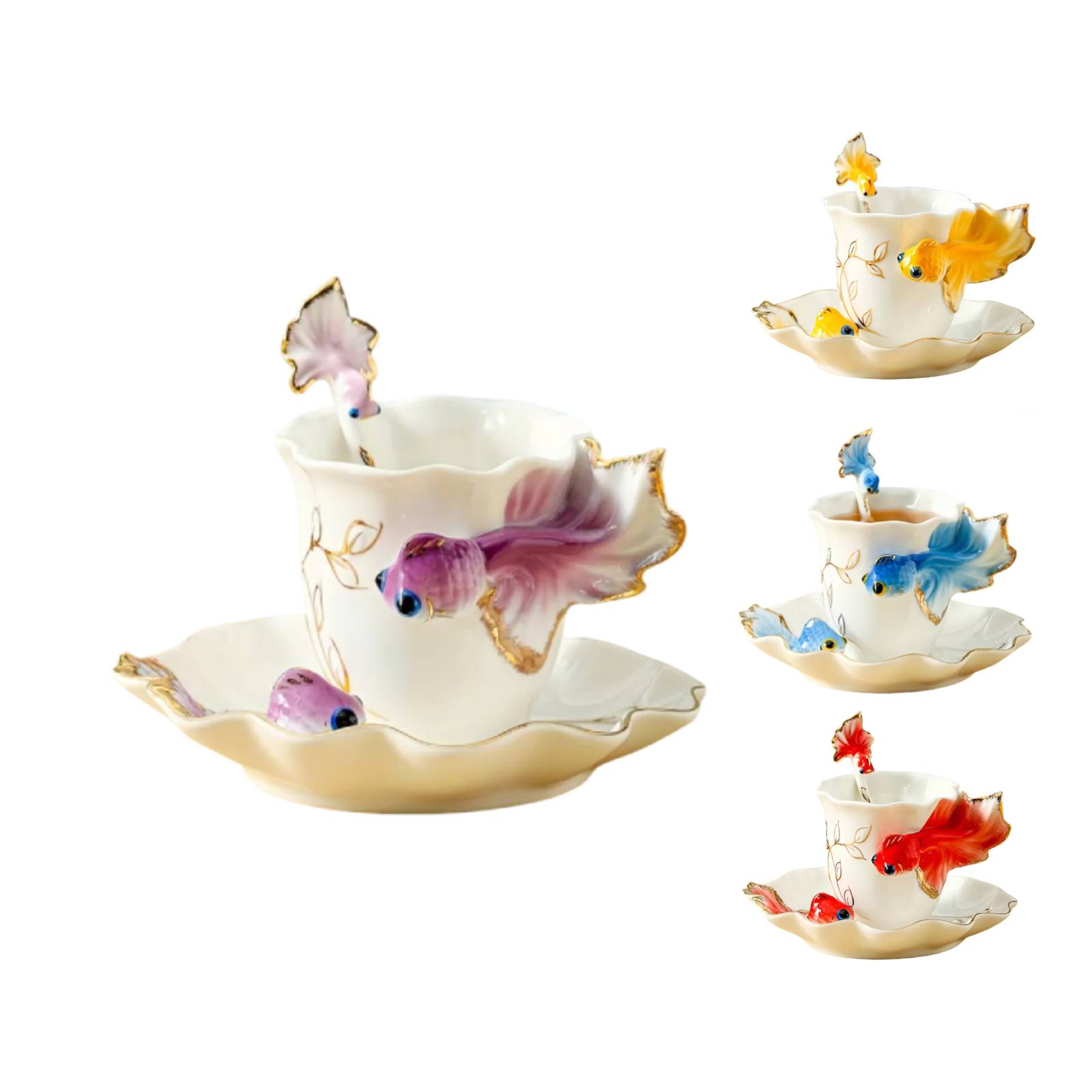 Fish Mugs Ceramic 6 oz - Stylish & Durable Coffee Cup