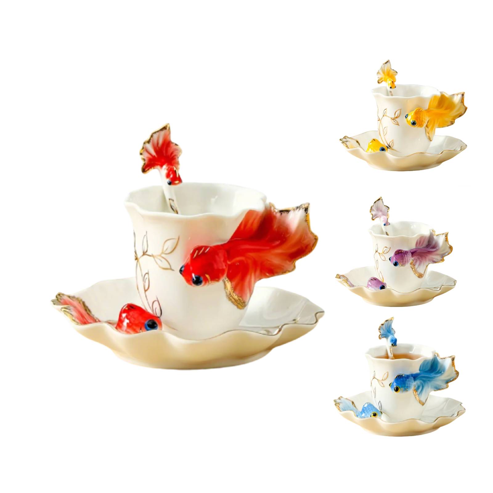 Fish Mugs Ceramic 6 oz - Stylish & Durable Coffee Cup