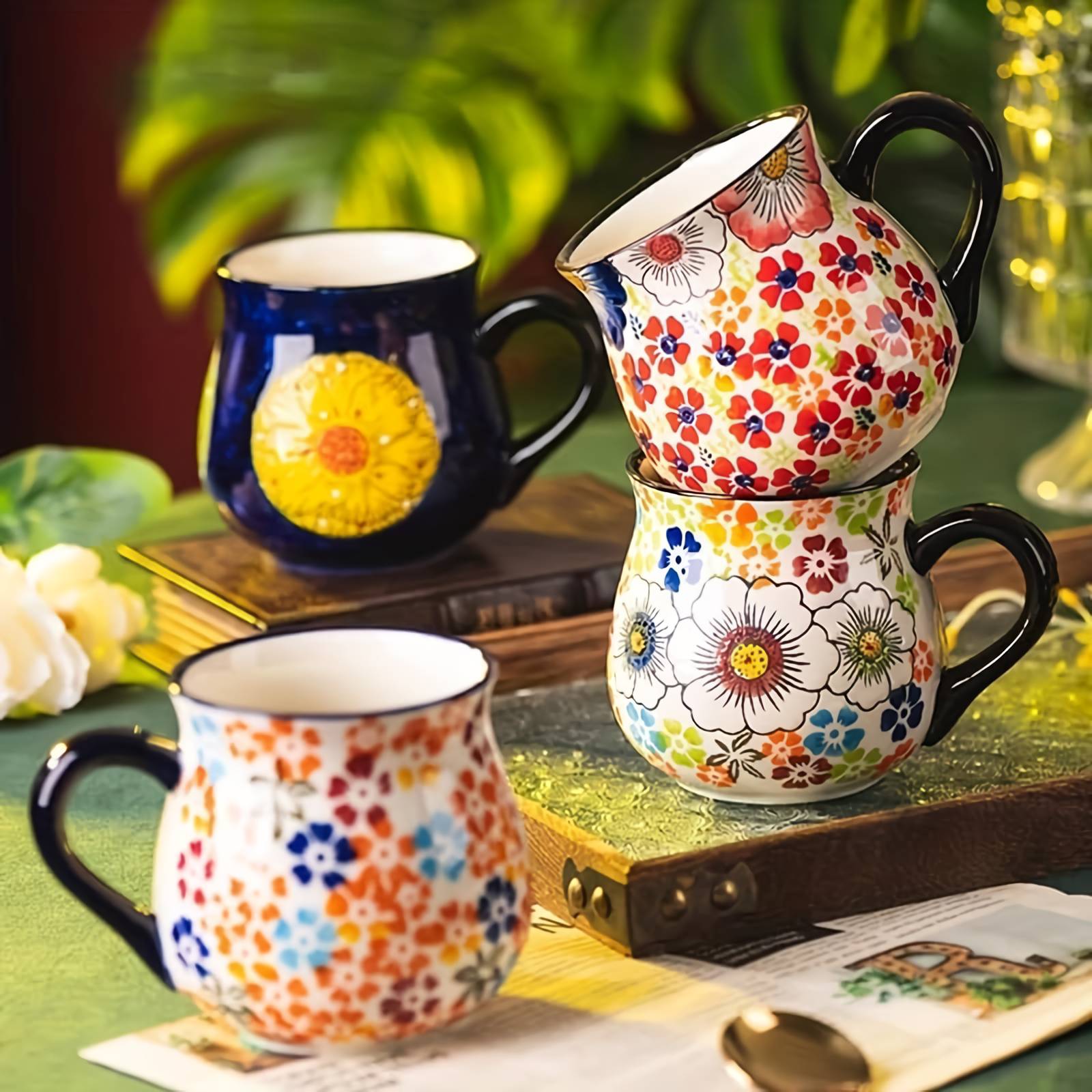 flower coffee mug
