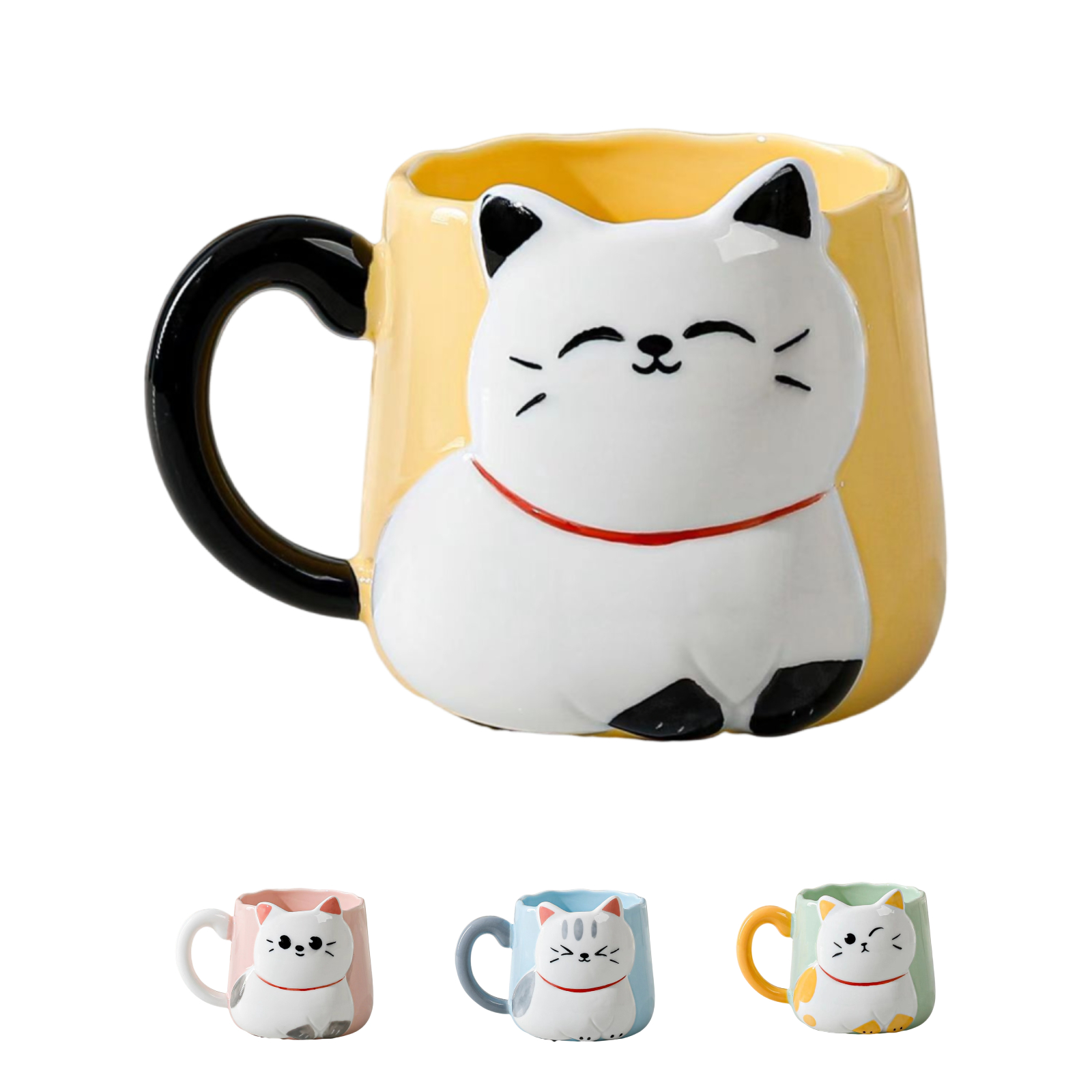 Cat Coffee Mug - 15 oz, Ceramic-dream2buy
