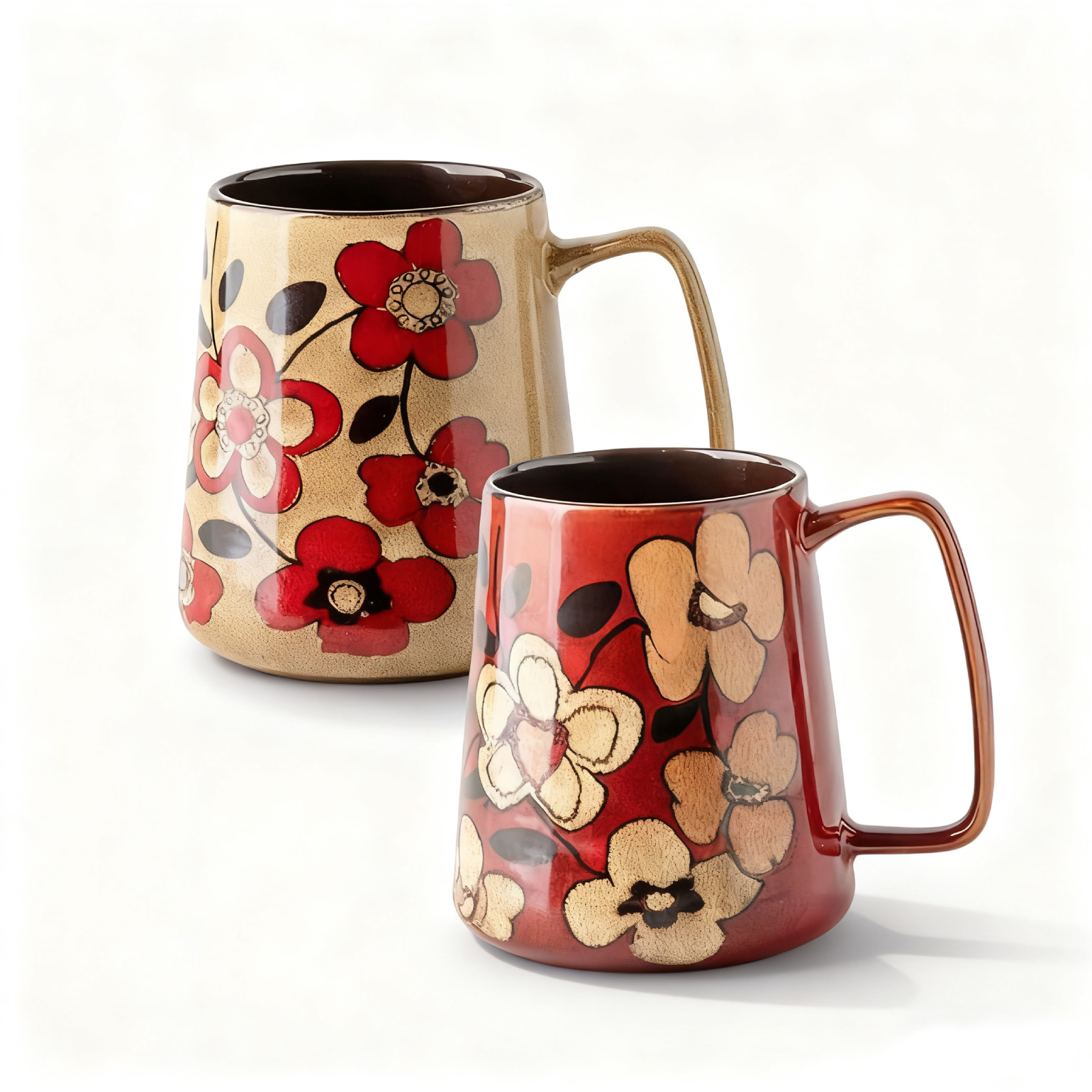24 oz Ceramic Coffee Mug - Floral Large Capacity Mug