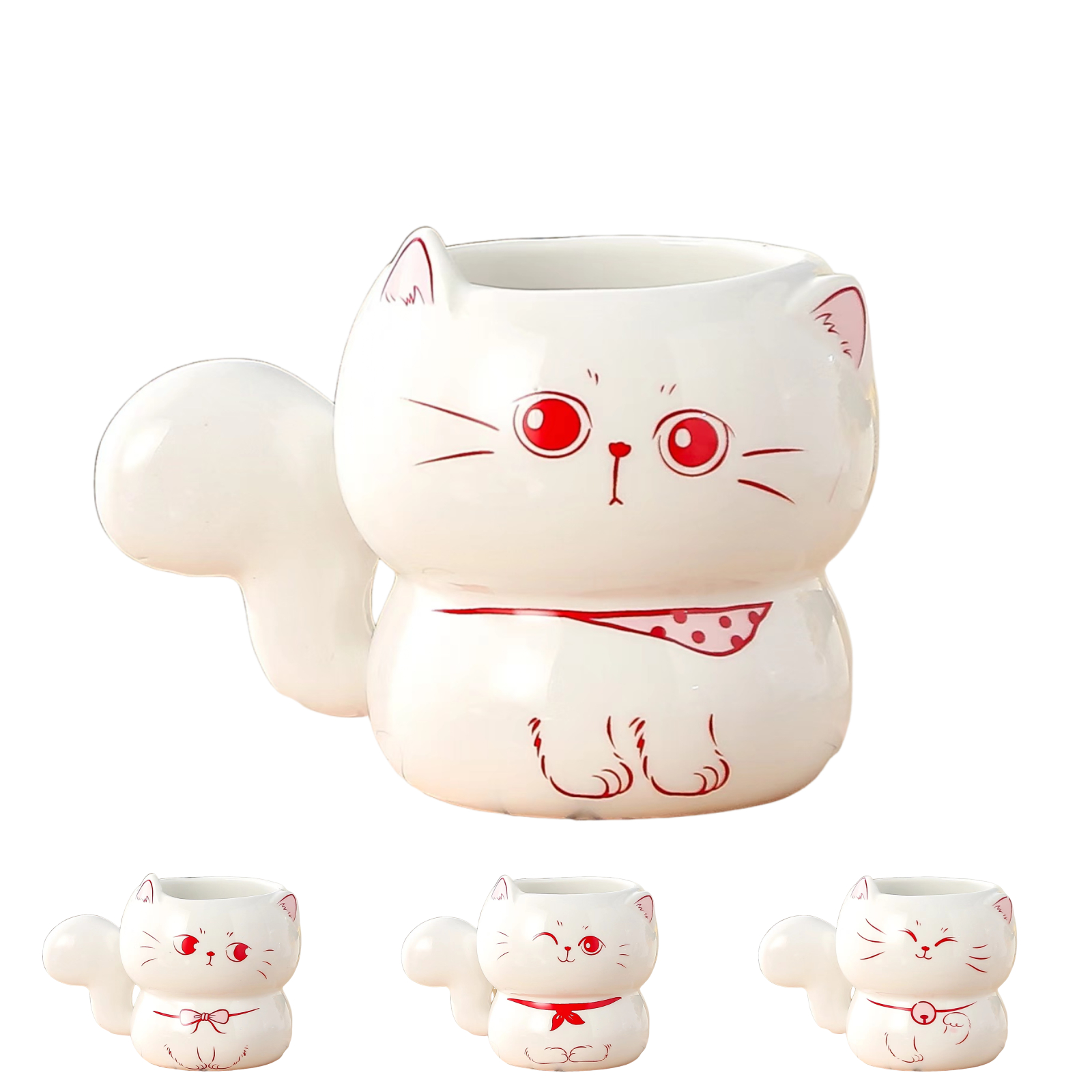 Cat Coffee Mug - 14 oz, Ceramic-dream2buy