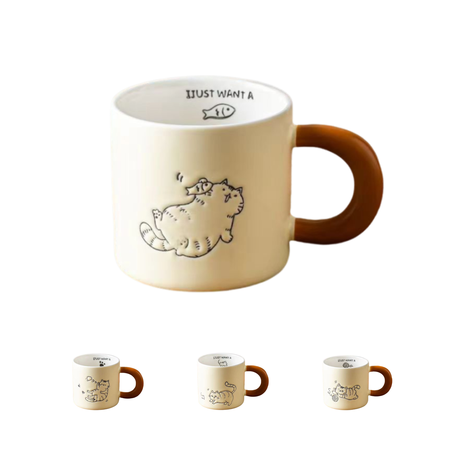 Cat Coffee Mug - 11 oz, Ceramic-dream2buy