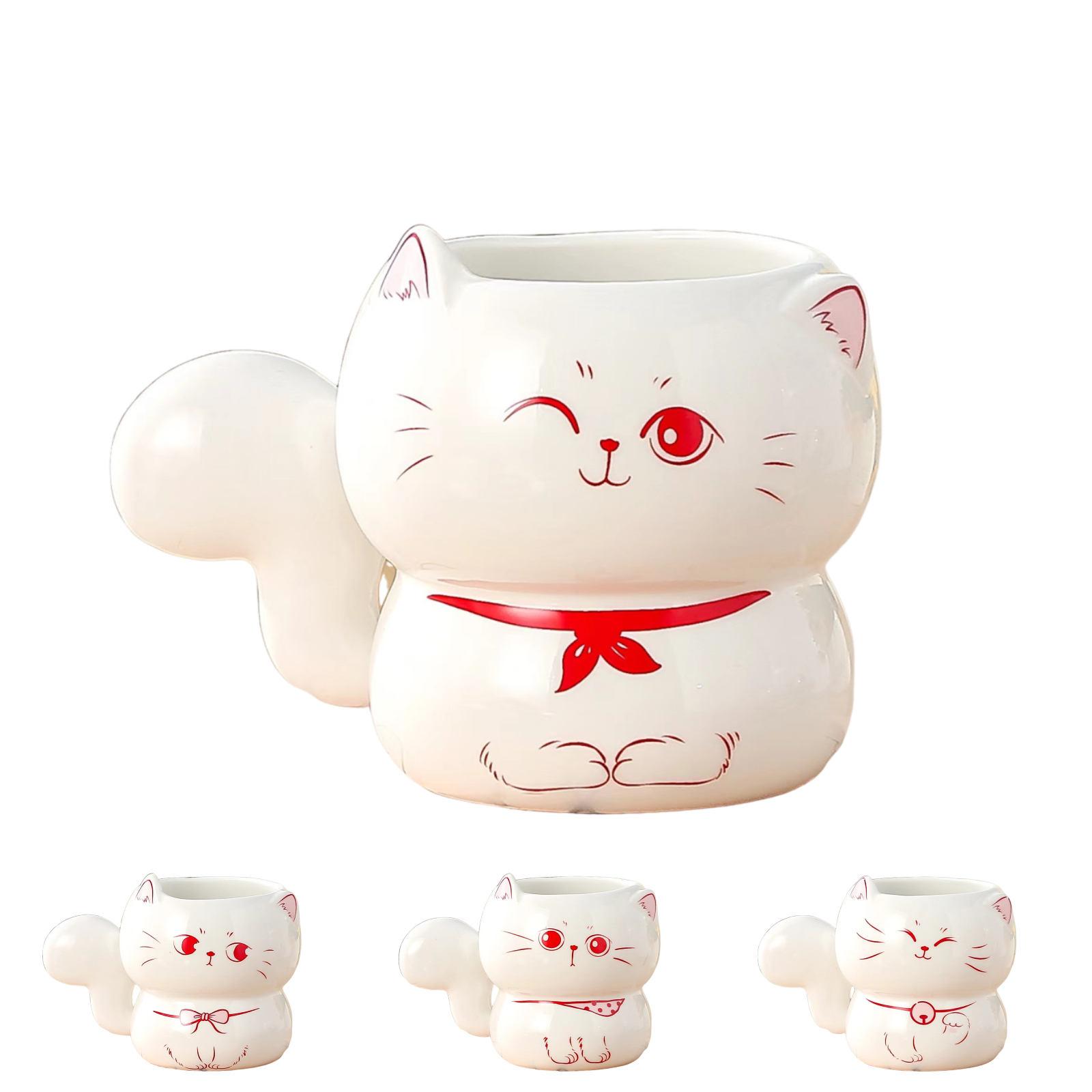 Cat Coffee Mug - 14 oz, Ceramic-dream2buy