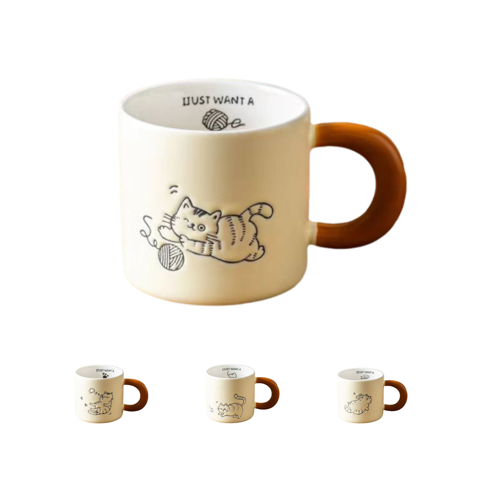 Cat Coffee Mug - 11 oz, Ceramic-dream2buy