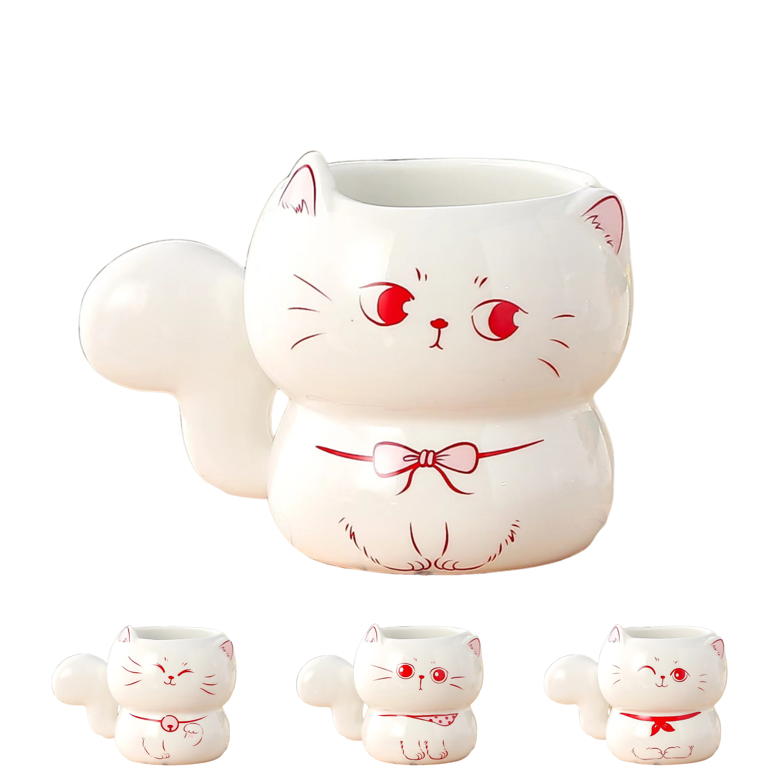 Cat Coffee Mug - 14 oz, Ceramic-dream2buy