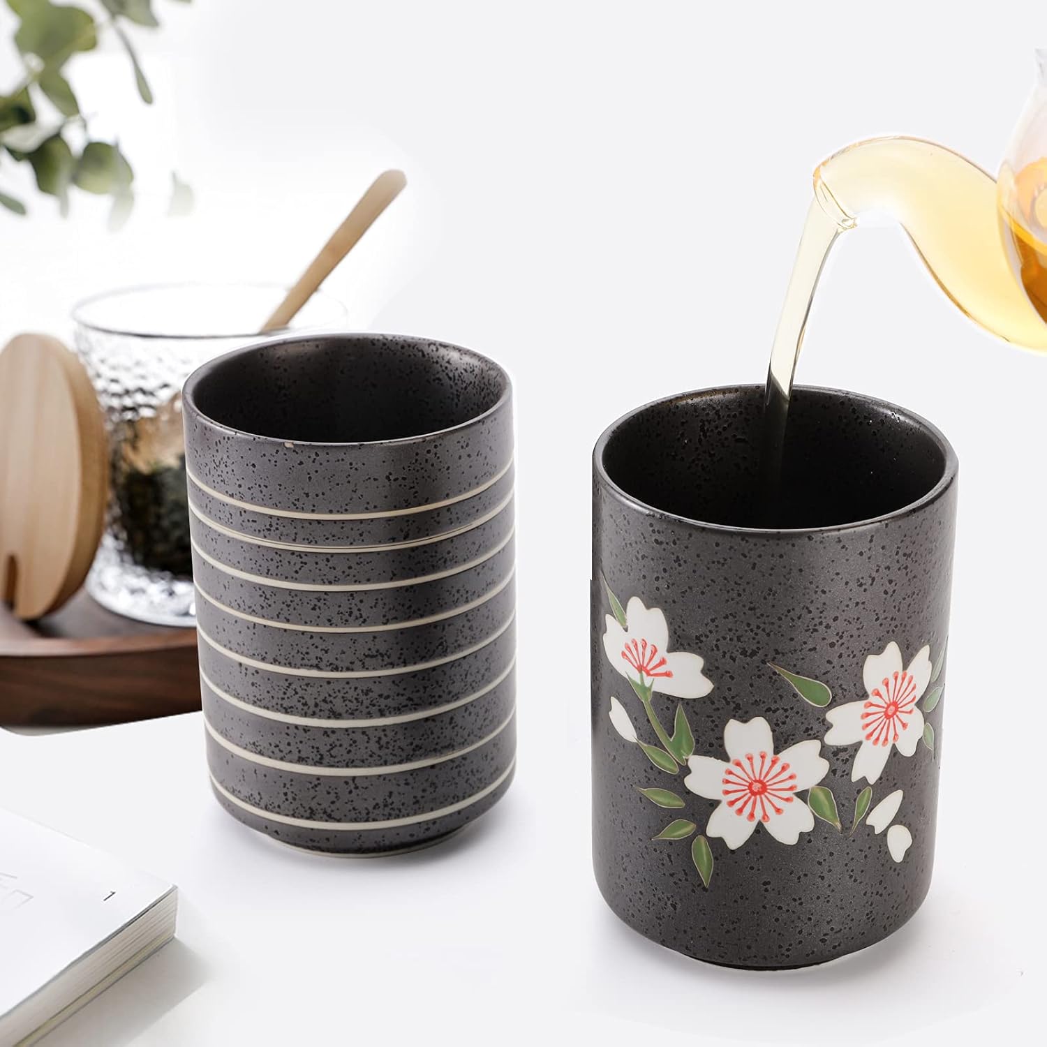 10 oz Japanese tea cups arranged as a matching pair