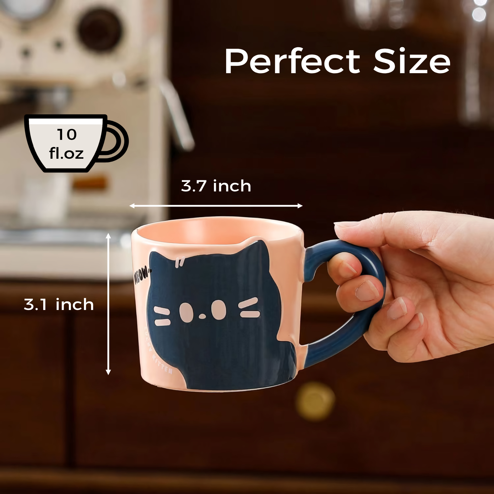 Cat Coffee Mug - 10 oz, Ceramic-dream2buy