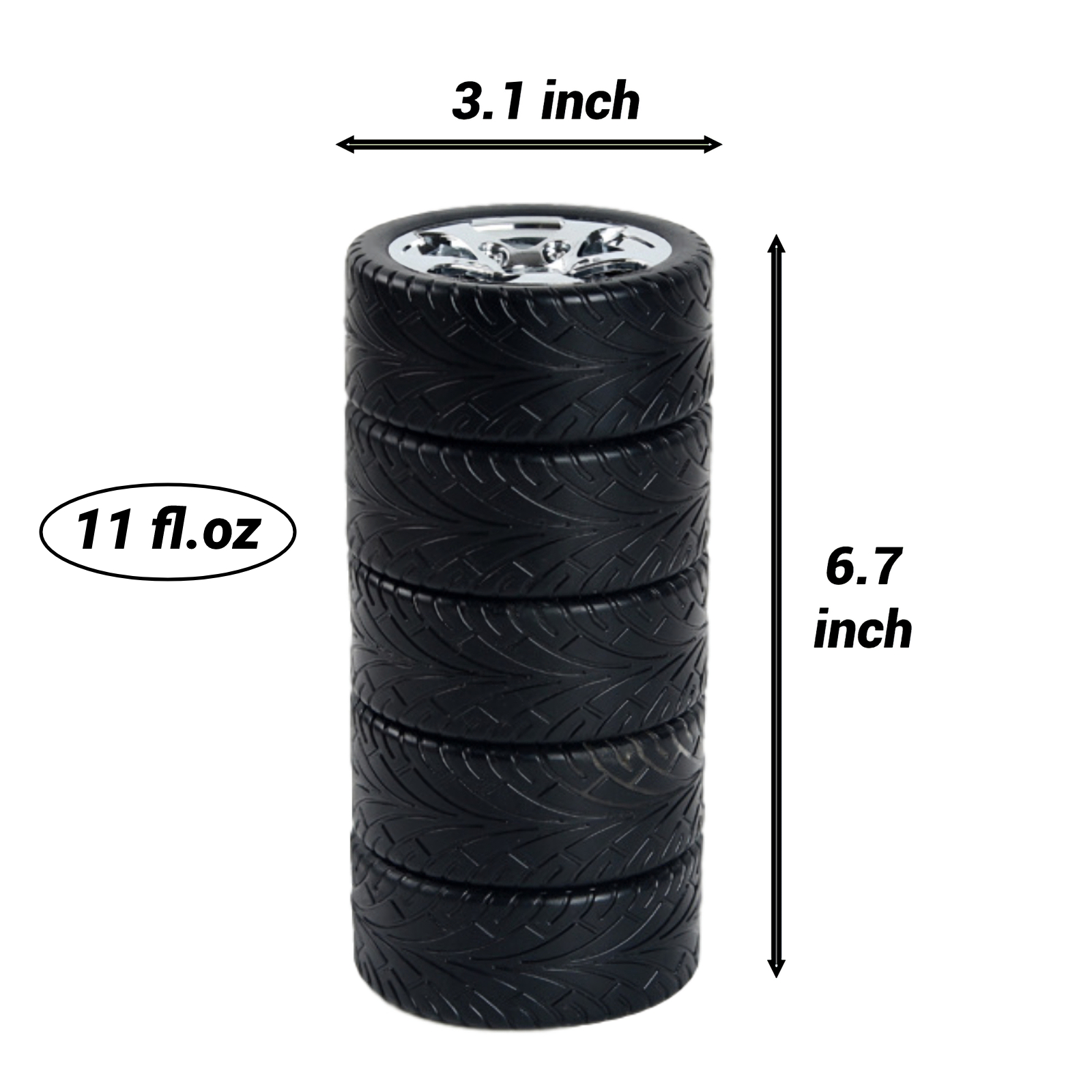 Tire Travel Mug - 11oz, Stainless Steel