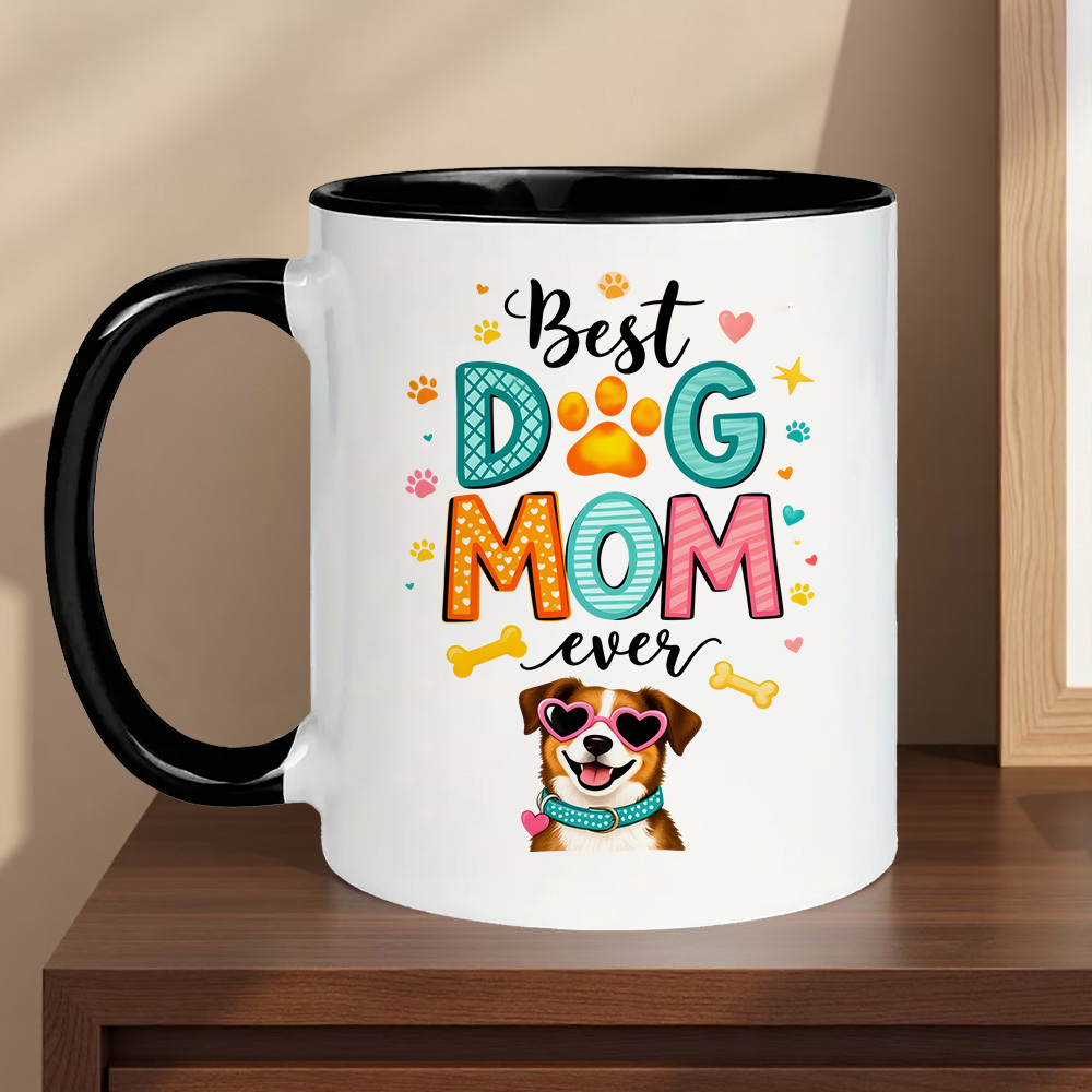Dog Mom Mug, 11 oz Ceramic Coffee Mug