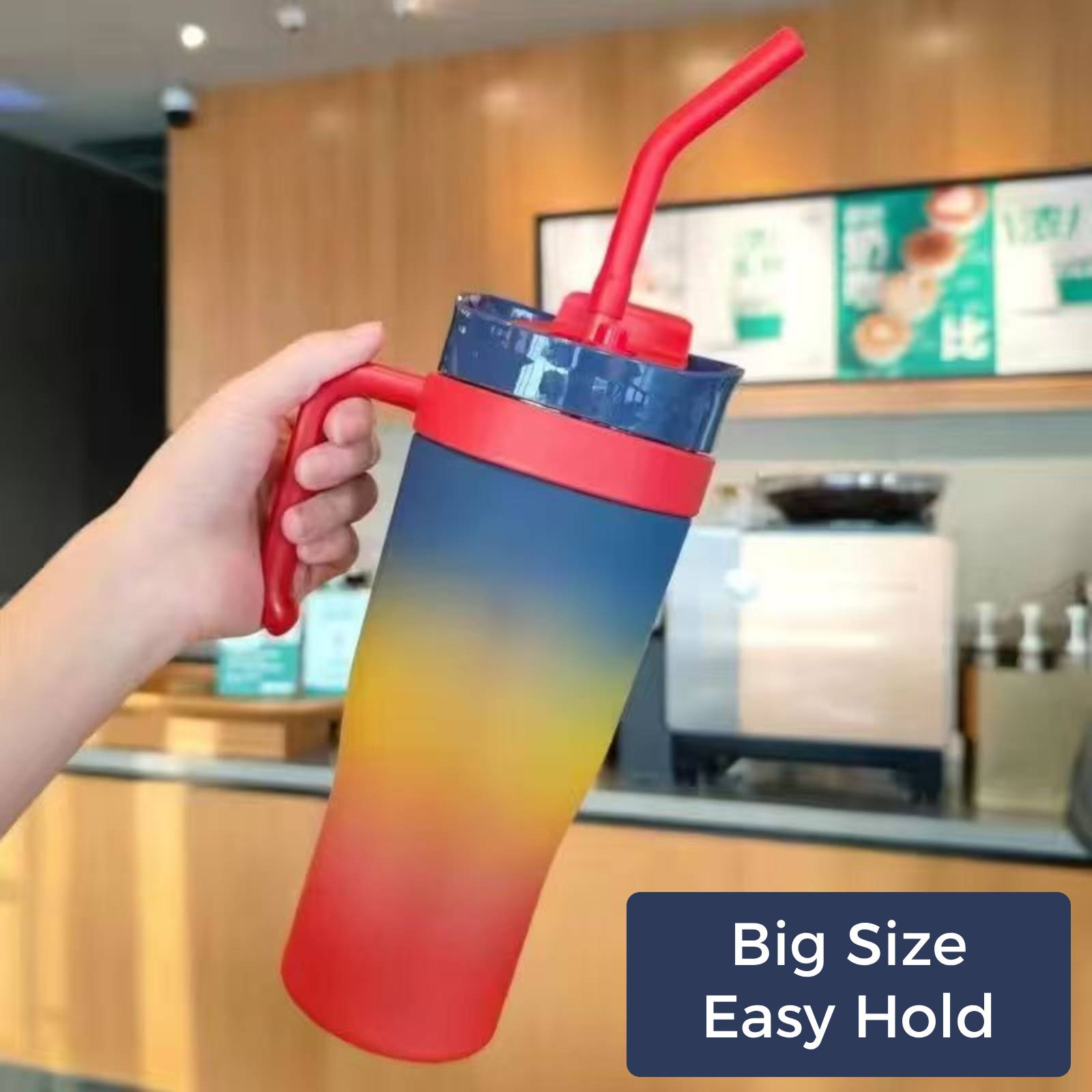 3-Piece Plastic Tumblers with Lids & Straws, 40/20/7 oz Reusable Plastic Cups for Women, BPA-free, Leakproof