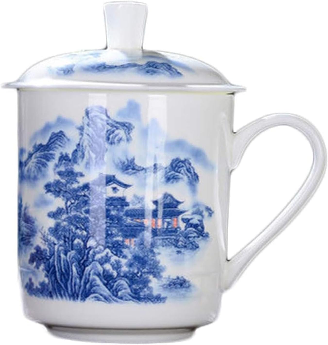 Bone china Chinese tea cup with lid for loose-leaf brewing