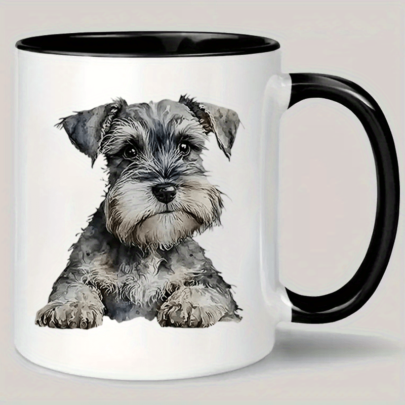 Schnauzer mug with black handle