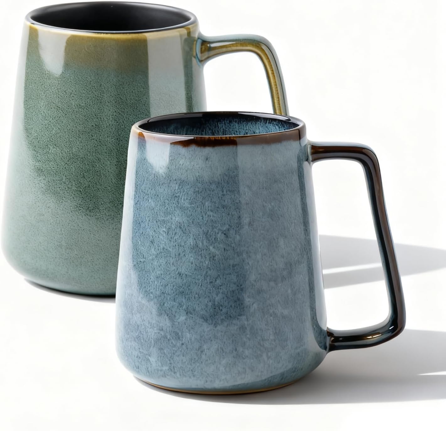 Wide ceramic coffee cups set of 2 detail image